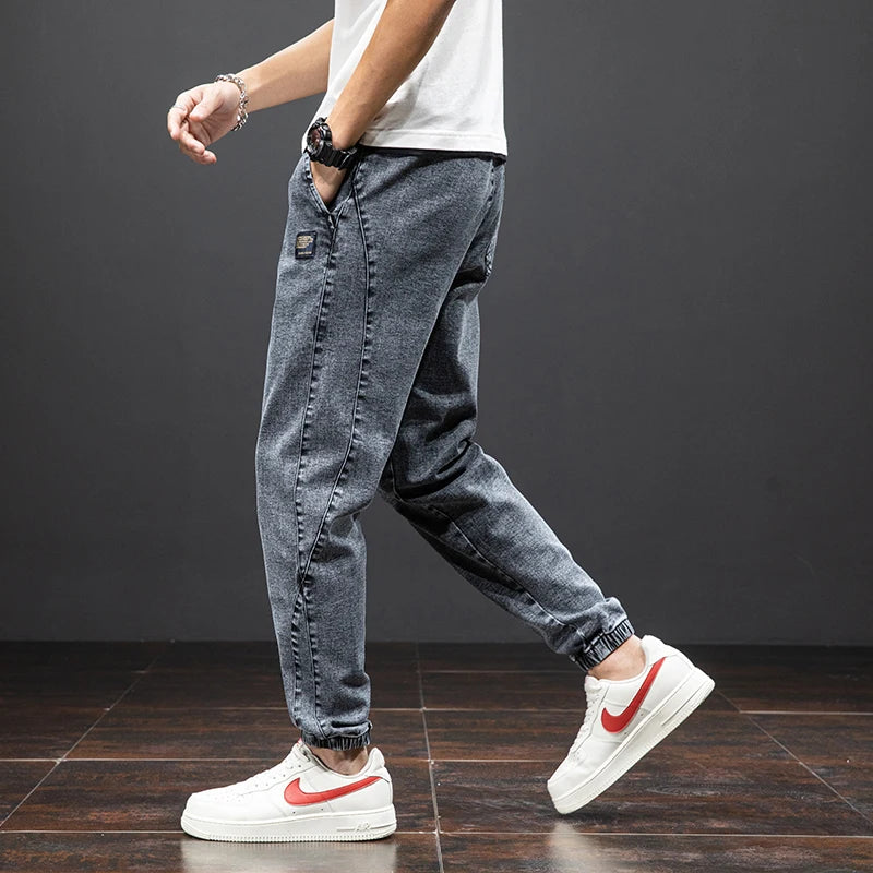 Spring Summer Black Blue Cargo Jeans Men Streetwear Denim Jogger Pants Men Baggy Harem Jean Trousers Plus Size 6XL 7XL 8XL