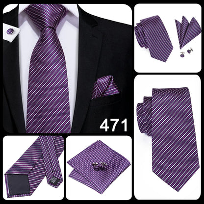 Hi-Tie Light Purple Solid Silk Wedding Tie For Men Quality Hanky Cufflink Gift Necktie Set Fashion Novelty Designer Dropshipping
