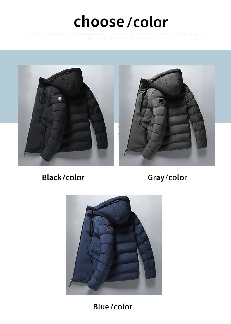 Winter Leisure Thicken Warm Waterproof Jacket Parka Men Autumn New Outwear Windproof Hat Hooded Parka Jacket Men