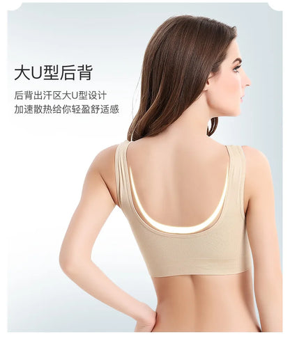 Women Sports Bra Without pad Sleep Brassiere Underwear sleep yoga sports bra vest Plus Size Top no sponge insert pad Bralette