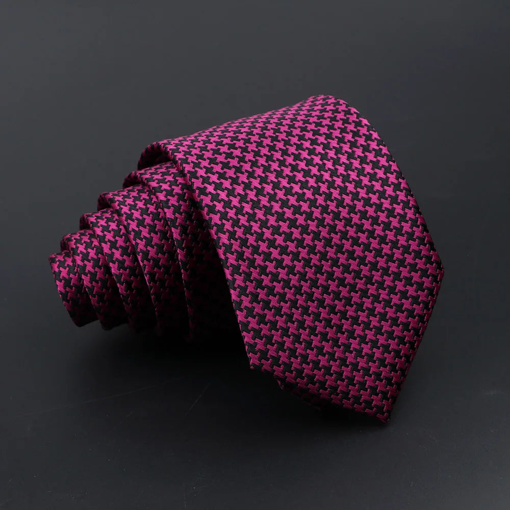 Classic Tie For Men Business Solid Color Stripe Plaid Dots 7cm Jacquard Wedding Dress Necktie Daily Wear Cravat Accessories Gift