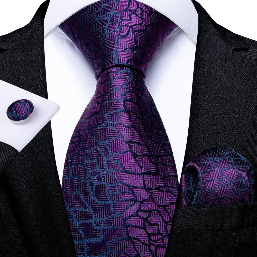 Hi-Tie Light Purple Solid Silk Wedding Tie For Men Quality Hanky Cufflink Gift Necktie Set Fashion Novelty Designer Dropshipping