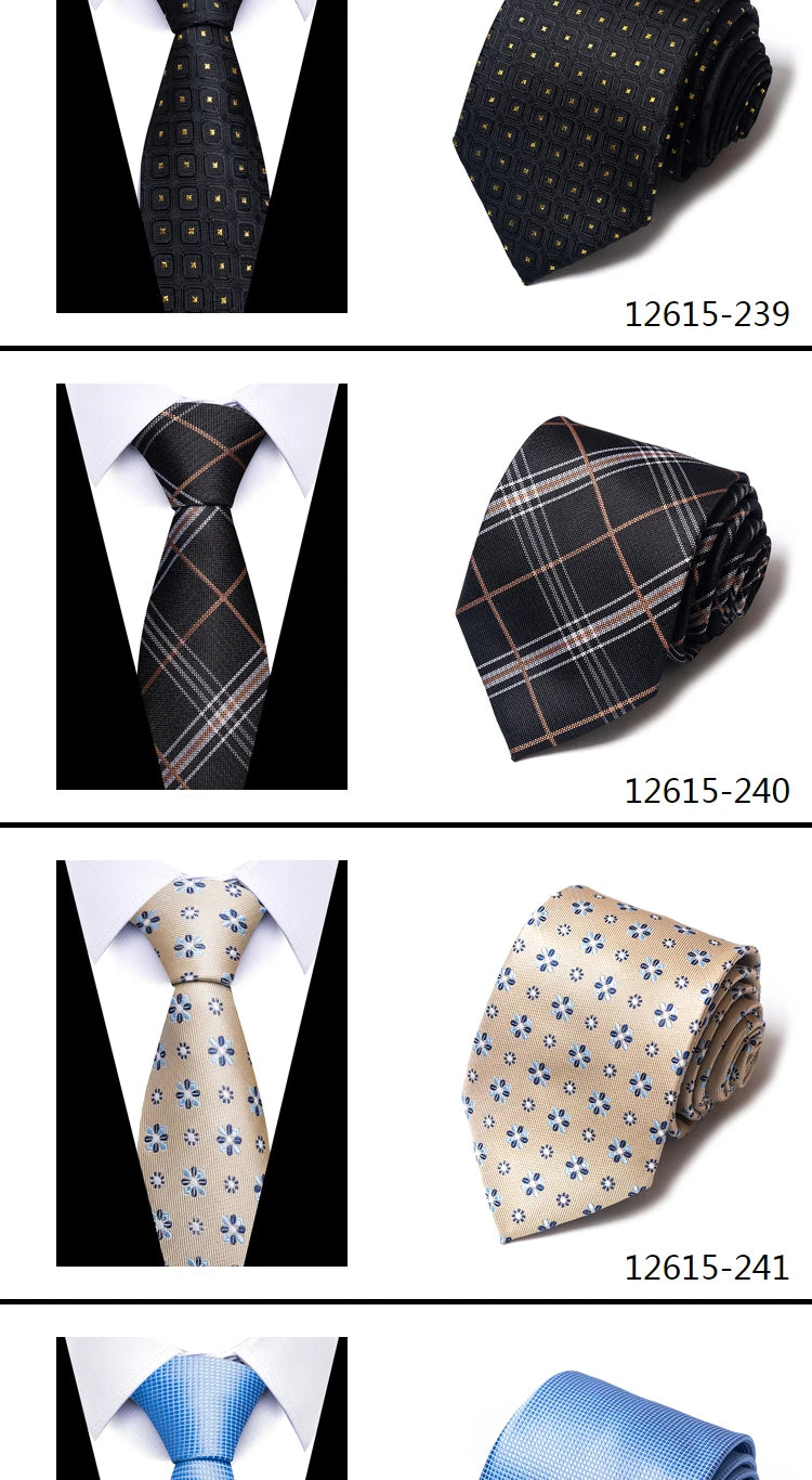 Tie For Men Necktie Fashion Brand Factory Sale 7.5 cm Gravatas Sliver Man's Plaid Shirt Accessories St. Valentine's Day