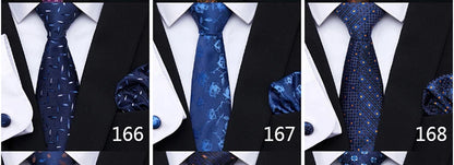 Brand Fashion  8 cm Tie Pocket Squares Set  Wedding Present Necktie Suit Accessories Fit Formal Party Holiday Gift