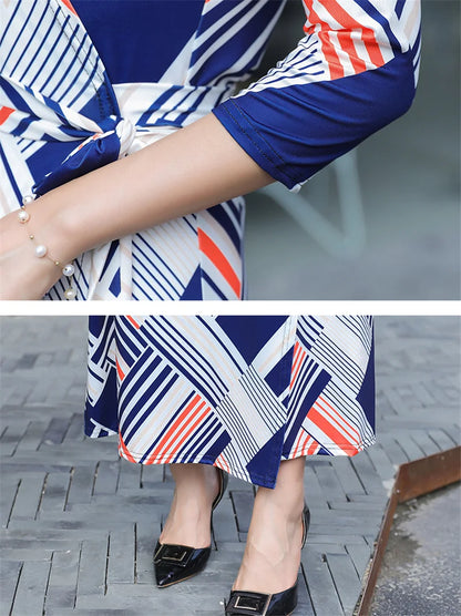 FANIECES Summer Wrap Dresses Women Sexy V Neck Split Maxi Dress Print Female Casual Beachwear Lace Up Party Vestidos Robe платье