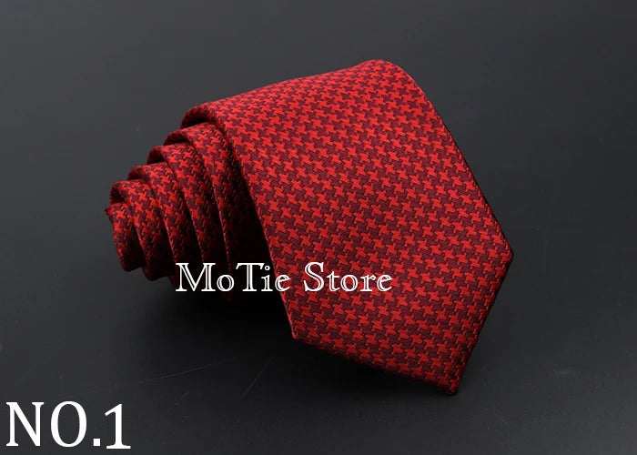 Classic Tie For Men Business Solid Color Stripe Plaid Dots 7cm Jacquard Wedding Dress Necktie Daily Wear Cravat Accessories Gift