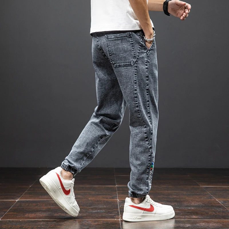 Spring Summer Black Blue Cargo Jeans Men Streetwear Denim Jogger Pants Men Baggy Harem Jean Trousers Plus Size 6XL 7XL 8XL