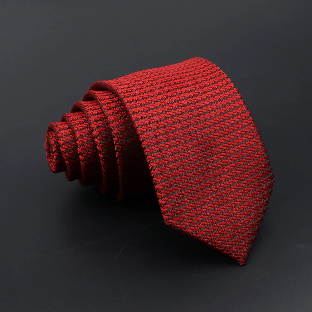 Classic Tie For Men Business Solid Color Stripe Plaid Dots 7cm Jacquard Wedding Dress Necktie Daily Wear Cravat Accessories Gift