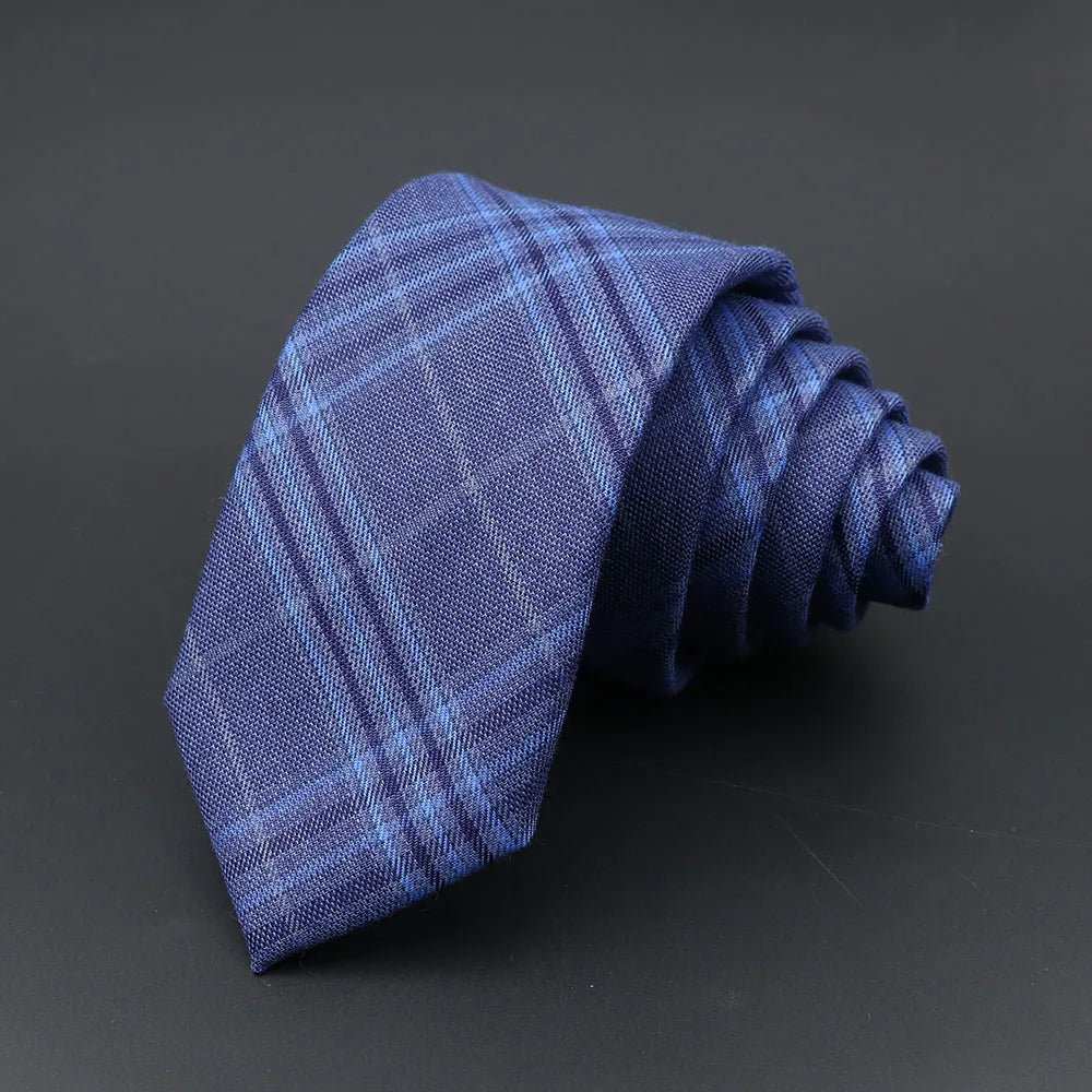 Mens Ties Classic Jacquard Striped Plaid Necktie 6cm  Skinny Neckties Polyester Narrow Collar Suit Shirt Tie Accessories Gift