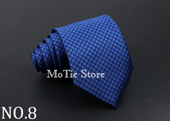 Classic Tie For Men Business Solid Color Stripe Plaid Dots 7cm Jacquard Wedding Dress Necktie Daily Wear Cravat Accessories Gift