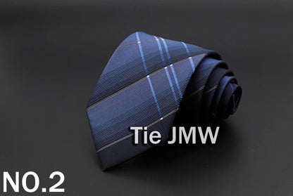 New Men's Tie Classic Solid Color Stripe Flower Floral 8cm Jacquard Necktie Accessories Daily Wear Cravat Wedding Party Gift
