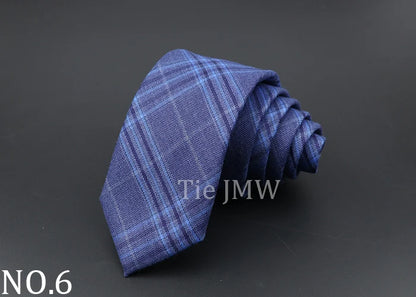 Mens Ties Classic Jacquard Striped Plaid Necktie 6cm  Skinny Neckties Polyester Narrow Collar Suit Shirt Tie Accessories Gift
