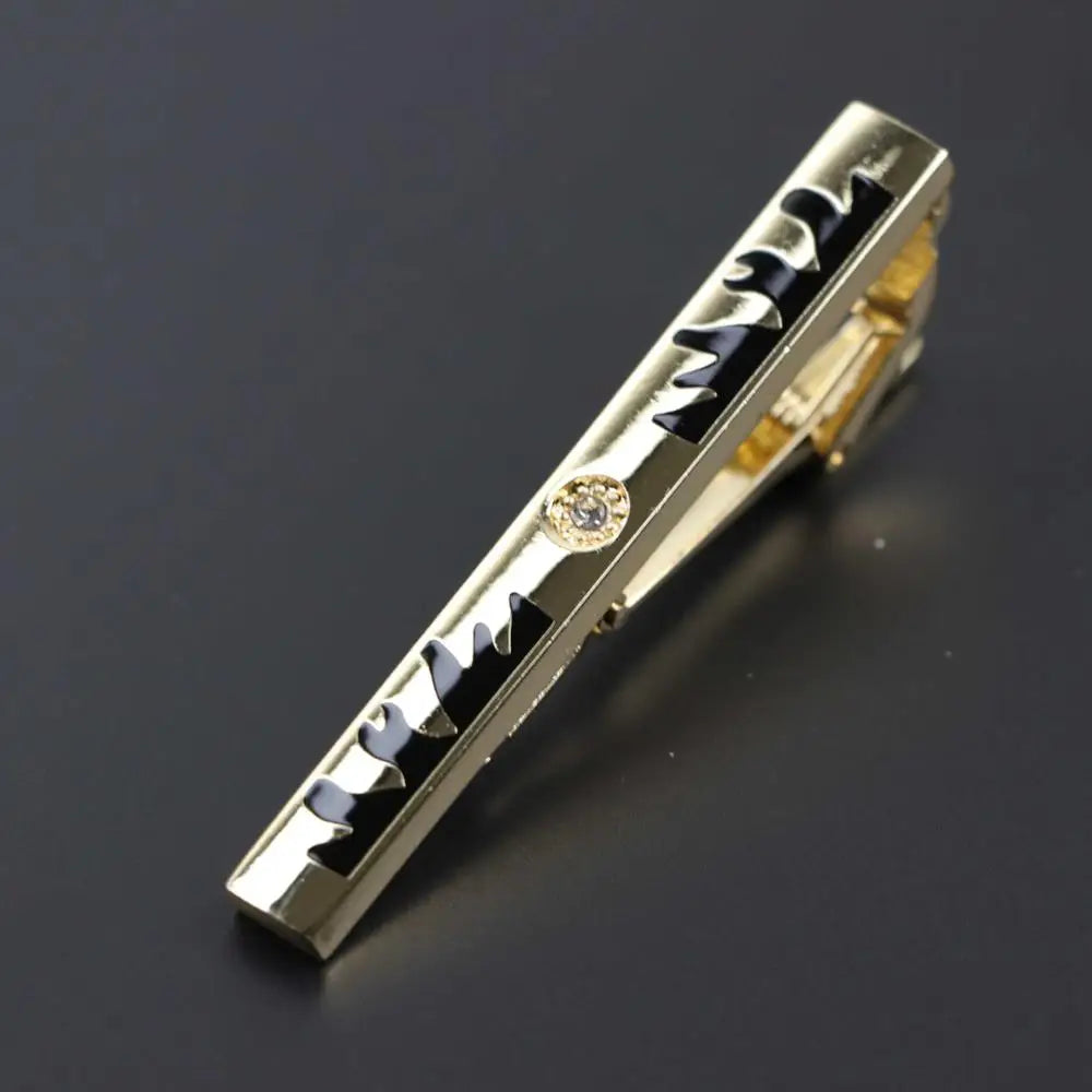Fashion Clasp Wedding Gift Style Tie Clamp Pin Necktie Simple Clip Golden Jewel Men Metal Tie Clips No.1-18
