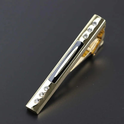 Fashion Clasp Wedding Gift Style Tie Clamp Pin Necktie Simple Clip Golden Jewel Men Metal Tie Clips No.1-18
