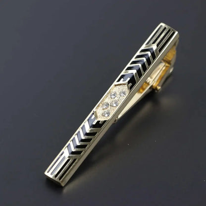 Fashion Clasp Wedding Gift Style Tie Clamp Pin Necktie Simple Clip Golden Jewel Men Metal Tie Clips No.1-18