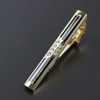 Fashion Clasp Wedding Gift Style Tie Clamp Pin Necktie Simple Clip Golden Jewel Men Metal Tie Clips No.1-18