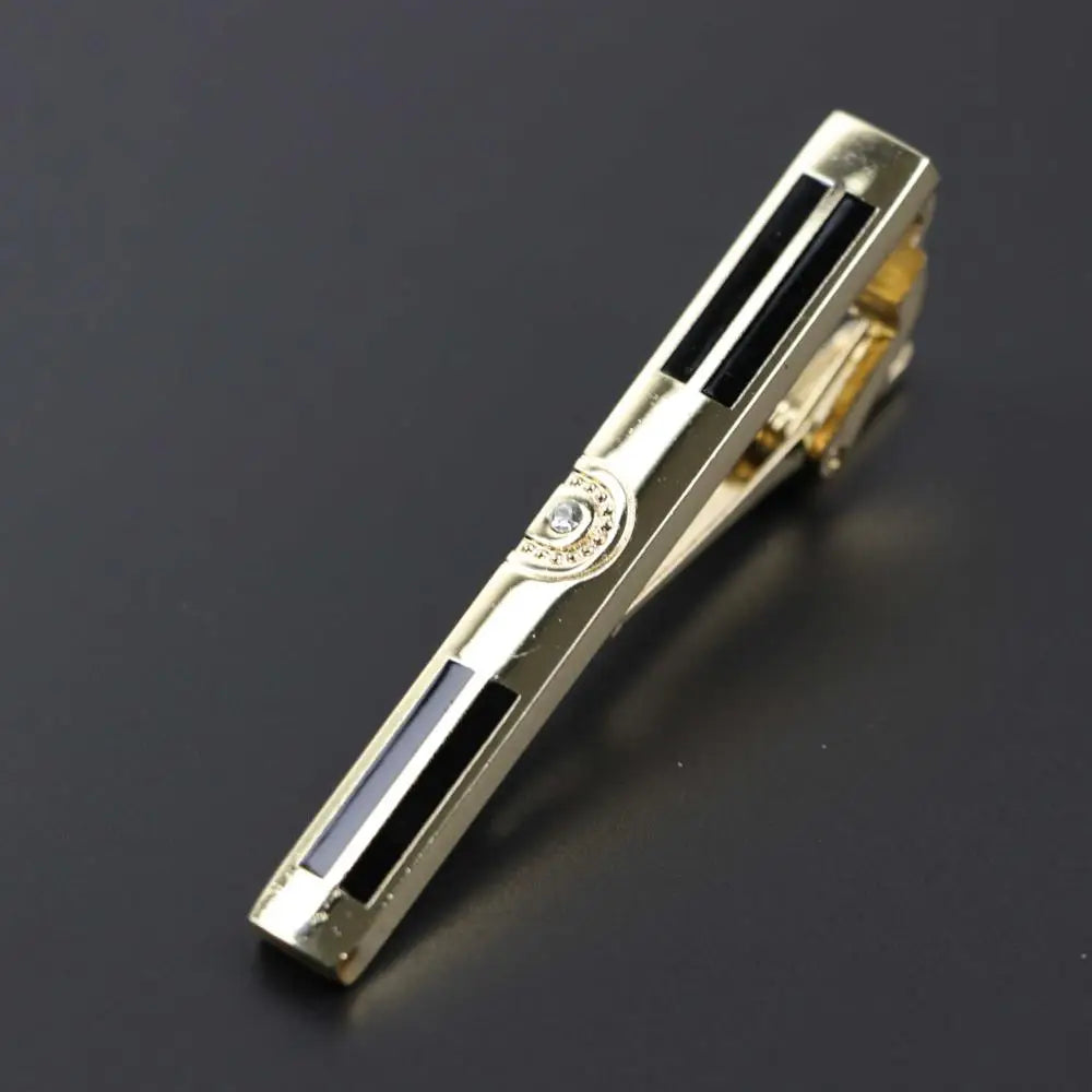 Fashion Clasp Wedding Gift Style Tie Clamp Pin Necktie Simple Clip Golden Jewel Men Metal Tie Clips No.1-18