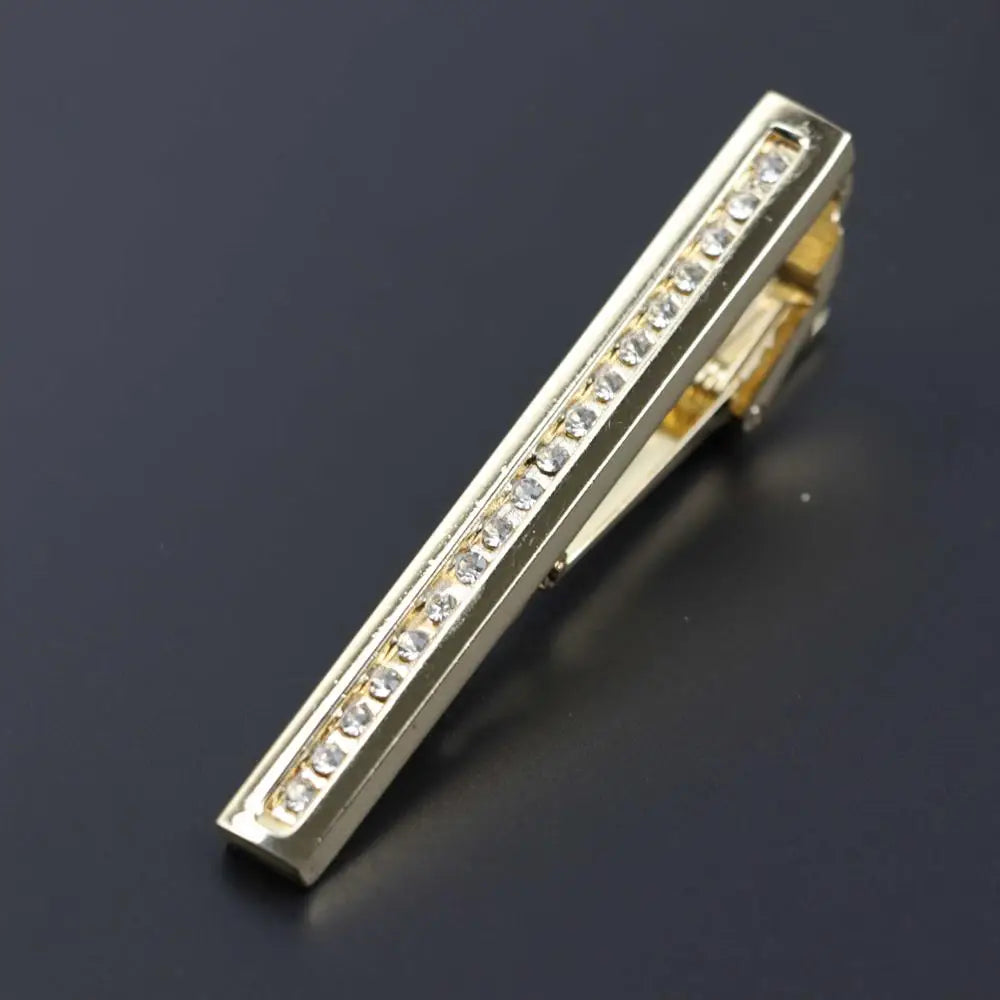 Fashion Clasp Wedding Gift Style Tie Clamp Pin Necktie Simple Clip Golden Jewel Men Metal Tie Clips No.1-18