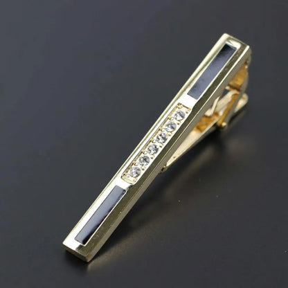 Fashion Clasp Wedding Gift Style Tie Clamp Pin Necktie Simple Clip Golden Jewel Men Metal Tie Clips No.1-18
