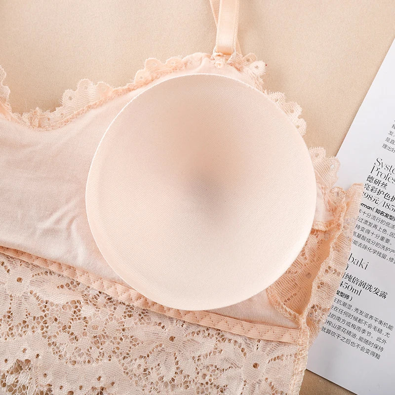 New Arrival Women Push Up Wireless Lace Bra Top Women Backless Bralette Underwear Lingerie Full Cup Hot