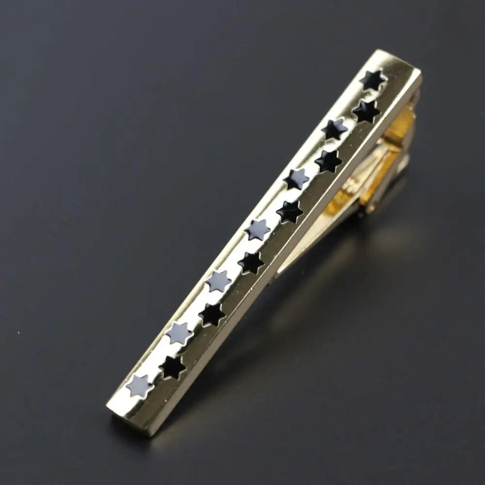 Fashion Clasp Wedding Gift Style Tie Clamp Pin Necktie Simple Clip Golden Jewel Men Metal Tie Clips No.1-18