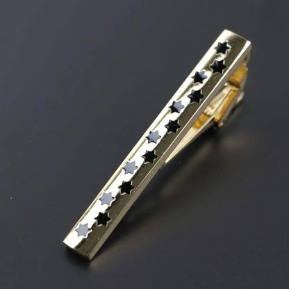Fashion Clasp Wedding Gift Style Tie Clamp Pin Necktie Simple Clip Golden Jewel Men Metal Tie Clips No.1-18
