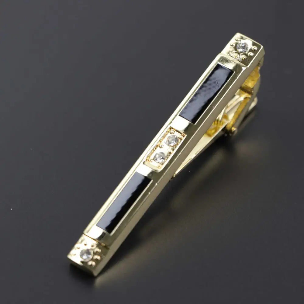 Fashion Clasp Wedding Gift Style Tie Clamp Pin Necktie Simple Clip Golden Jewel Men Metal Tie Clips No.1-18