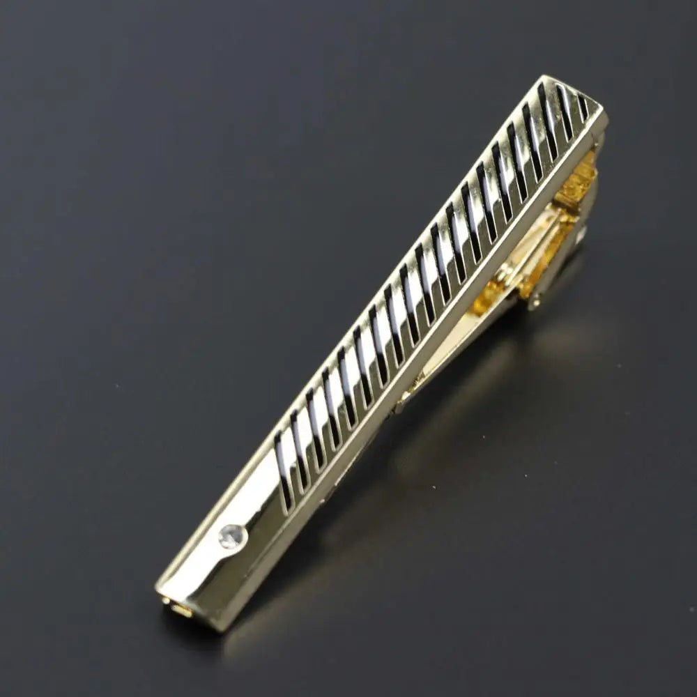 Fashion Clasp Wedding Gift Style Tie Clamp Pin Necktie Simple Clip Golden Jewel Men Metal Tie Clips No.1-18