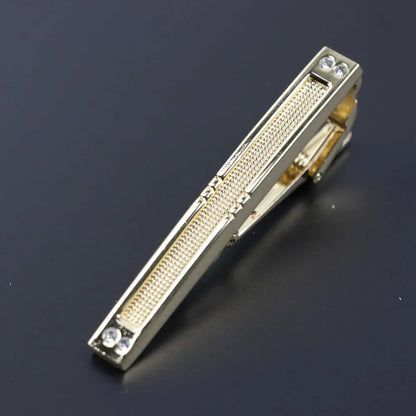 Fashion Clasp Wedding Gift Style Tie Clamp Pin Necktie Simple Clip Golden Jewel Men Metal Tie Clips No.1-18