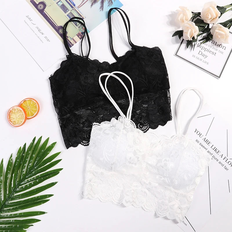 Fashion Women Bralette Bra Female Tops Hot Sale Female Lace Strap Wrapped Chest Shirt Top New Underwear Bras