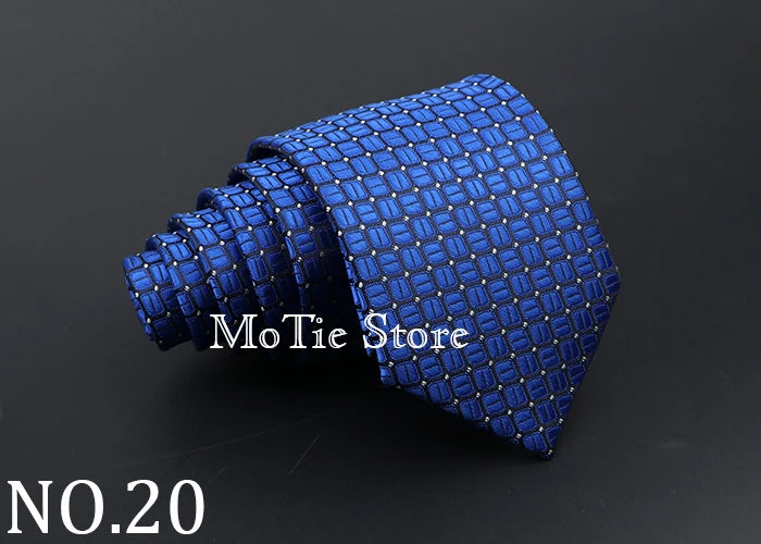 Classic Tie For Men Business Solid Color Stripe Plaid Dots 7cm Jacquard Wedding Dress Necktie Daily Wear Cravat Accessories Gift