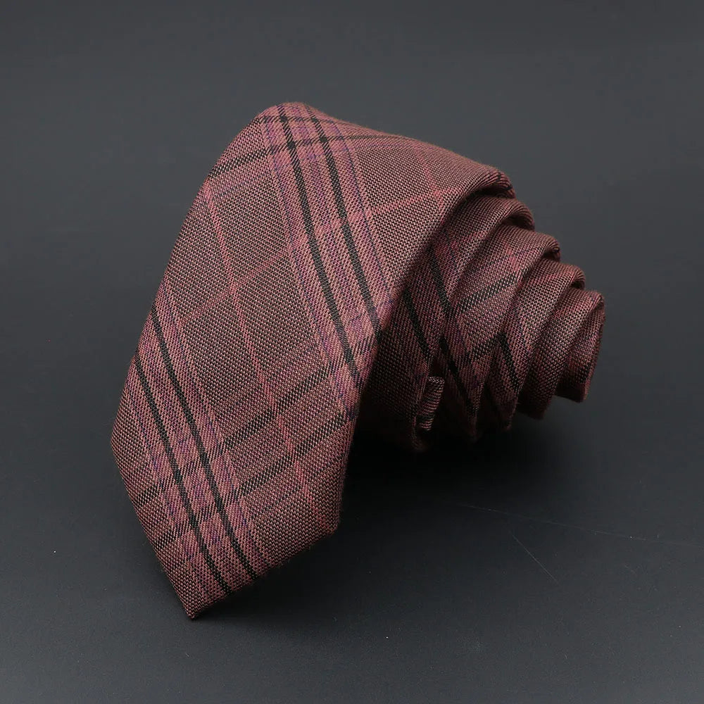 Mens Ties Classic Jacquard Striped Plaid Necktie 6cm  Skinny Neckties Polyester Narrow Collar Suit Shirt Tie Accessories Gift