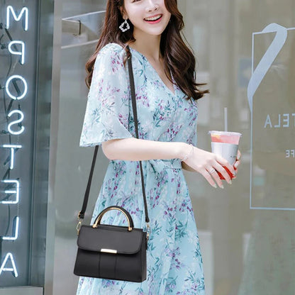 Simple Handbag For Women PU Leather Shoulder Bag Fashion Small Handle Bag Designer Crossbody Bag Daily Lady Shopping Hand Pouch