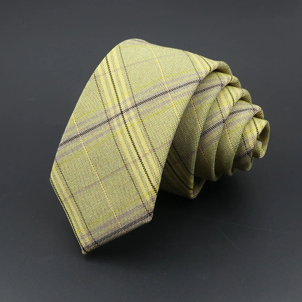 Mens Ties Classic Jacquard Striped Plaid Necktie 6cm  Skinny Neckties Polyester Narrow Collar Suit Shirt Tie Accessories Gift