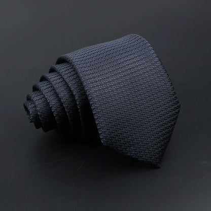 Classic Tie For Men Business Solid Color Stripe Plaid Dots 7cm Jacquard Wedding Dress Necktie Daily Wear Cravat Accessories Gift
