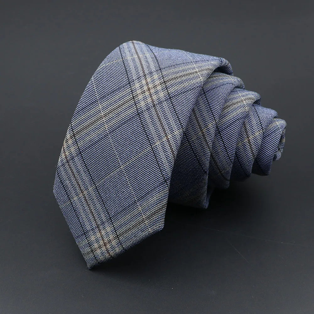 Mens Ties Classic Jacquard Striped Plaid Necktie 6cm  Skinny Neckties Polyester Narrow Collar Suit Shirt Tie Accessories Gift