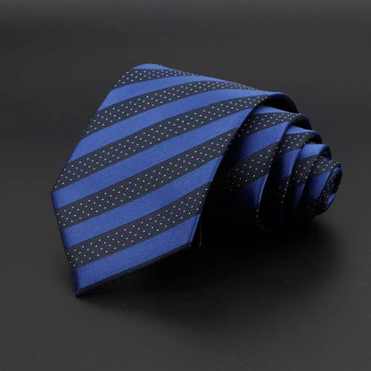 New Men's Tie Classic Solid Color Stripe Flower Floral 8cm Jacquard Necktie Accessories Daily Wear Cravat Wedding Party Gift