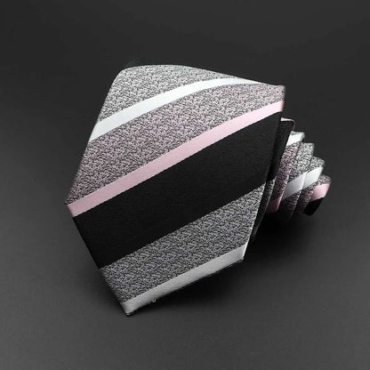 New Men's Tie Classic Solid Color Stripe Flower Floral 8cm Jacquard Necktie Accessories Daily Wear Cravat Wedding Party Gift