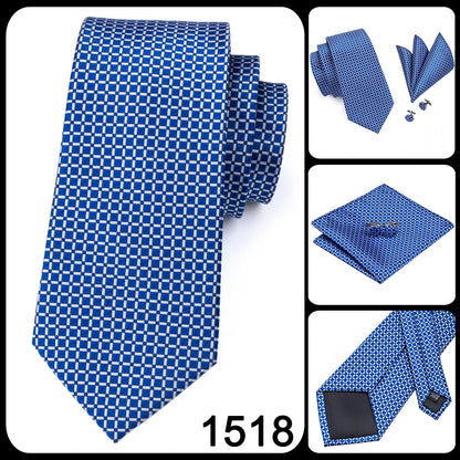 Hi-Tie Light Blue Solid Silk Wedding Nicktie For Men Hanky Cufflink Gift Men Tie Set Business Party Dropshipping Novelty Design