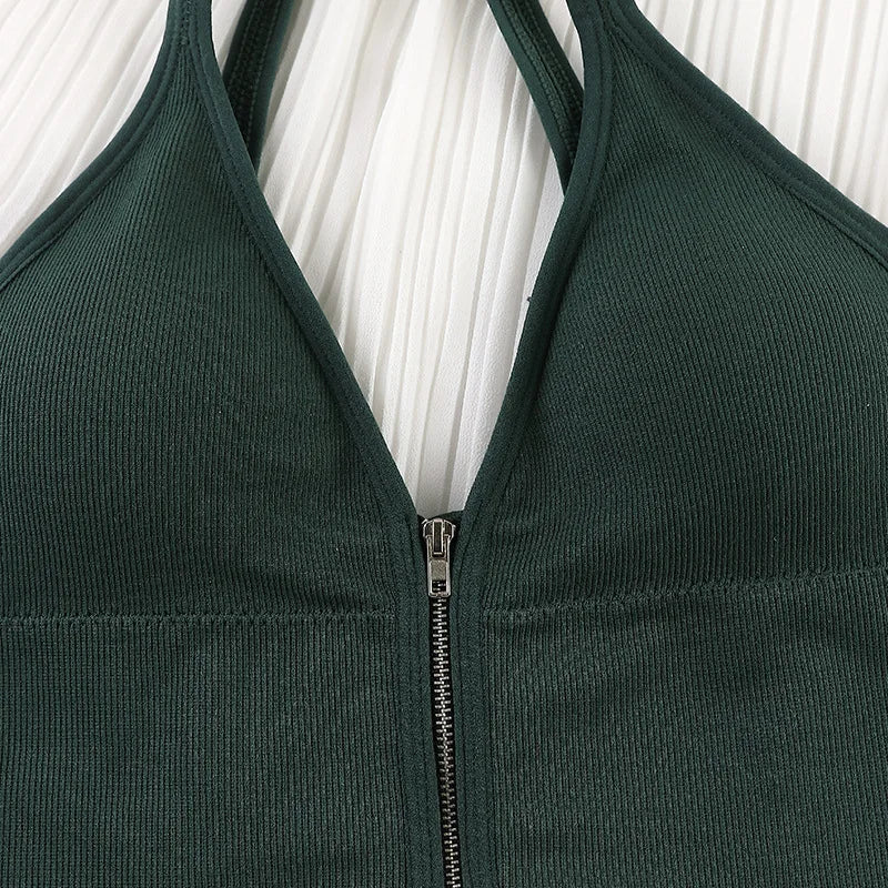 Sexy Zipper Female V-Neck Wireless Bra New Seamless Soft Crop Top Beautiful Back Outside Wear Bralette Lingerie