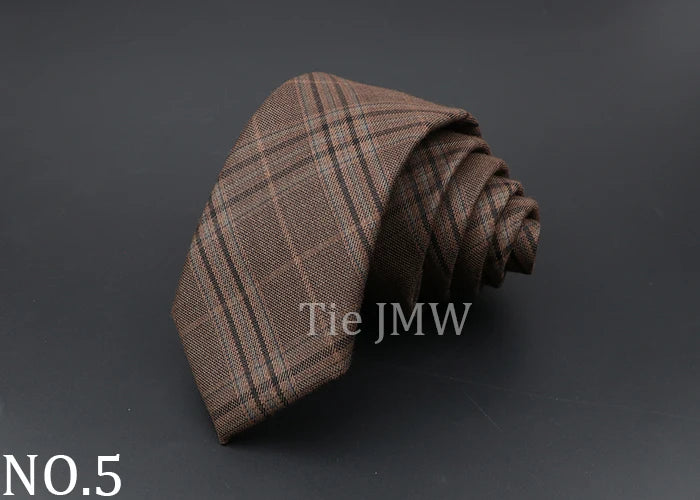 Mens Ties Classic Jacquard Striped Plaid Necktie 6cm  Skinny Neckties Polyester Narrow Collar Suit Shirt Tie Accessories Gift