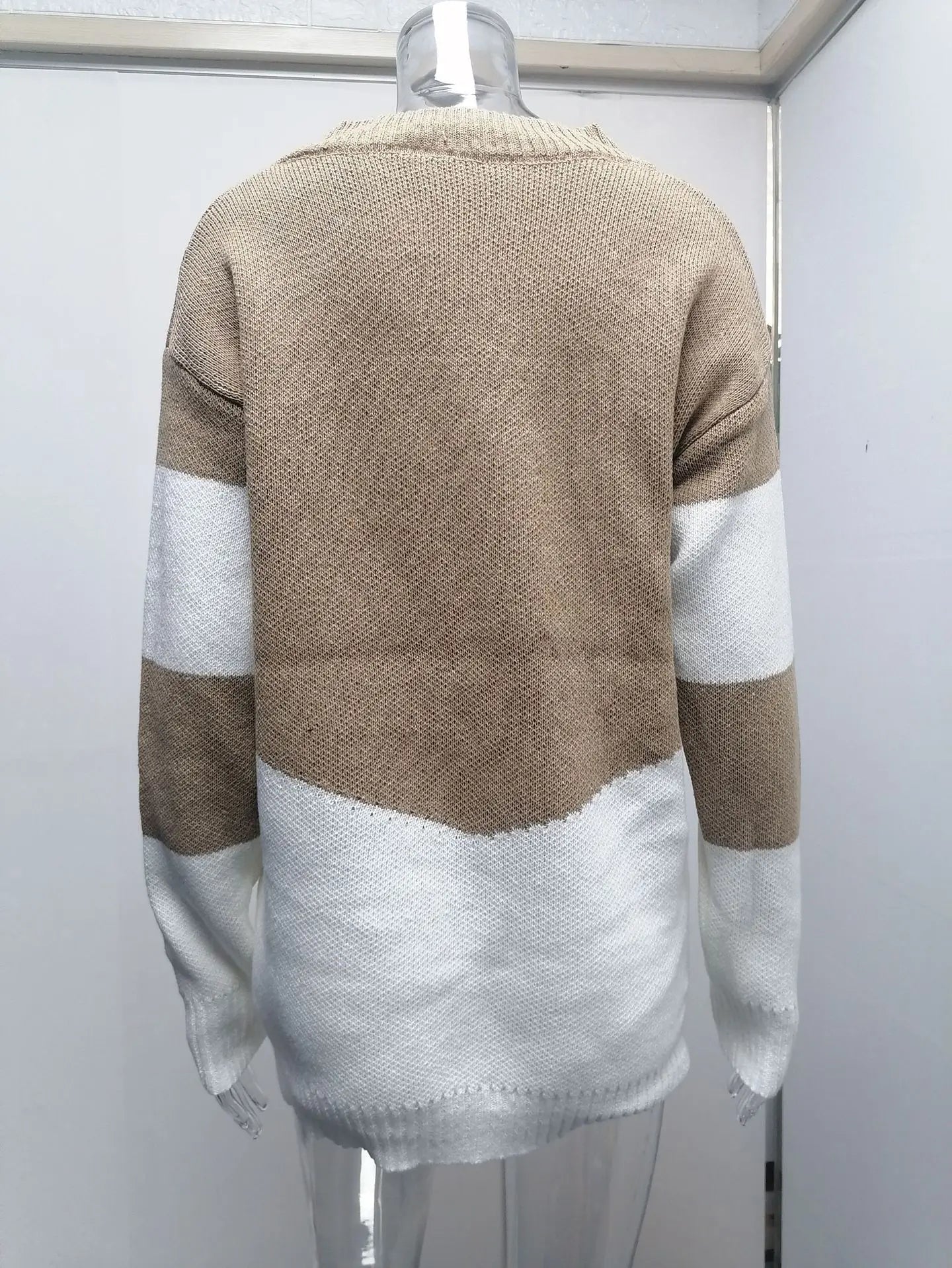 Pullovers Women Sweaters New long-sleeved 2021 Autumn Winters V Collar Loose Color Matching Sweaters Women Fashion OLN6057