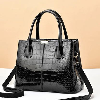 Ladies PU Leather Patent Leather Shoulder Crossbody Bag Women Luxury Designer Handbag Pruse Fashion Large Capacity Shopping Tote