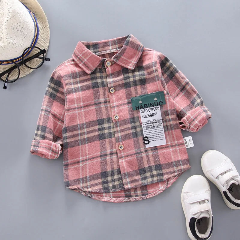 DIIMUU Spring Autumn Kids Baby Boys Cotton Clothes Shirt Toddler Girls Tee Clothing Children Wears Infant Blouse 1 2 3 4 5 Years
