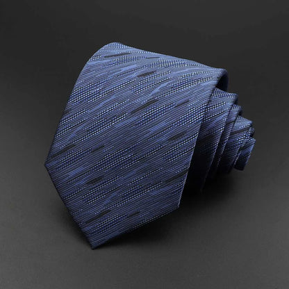 New Men's Tie Classic Solid Color Stripe Flower Floral 8cm Jacquard Necktie Accessories Daily Wear Cravat Wedding Party Gift