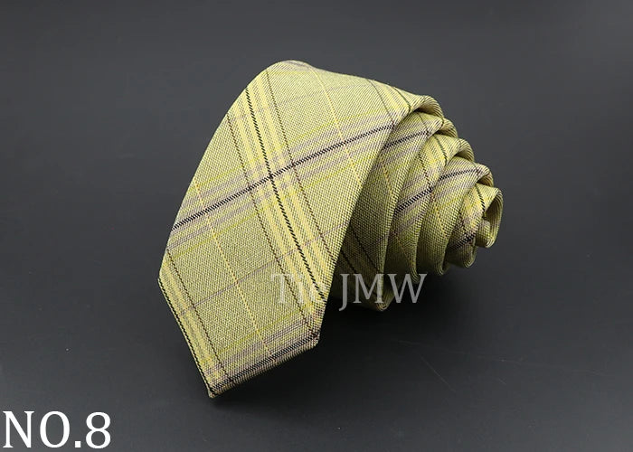 Mens Ties Classic Jacquard Striped Plaid Necktie 6cm  Skinny Neckties Polyester Narrow Collar Suit Shirt Tie Accessories Gift