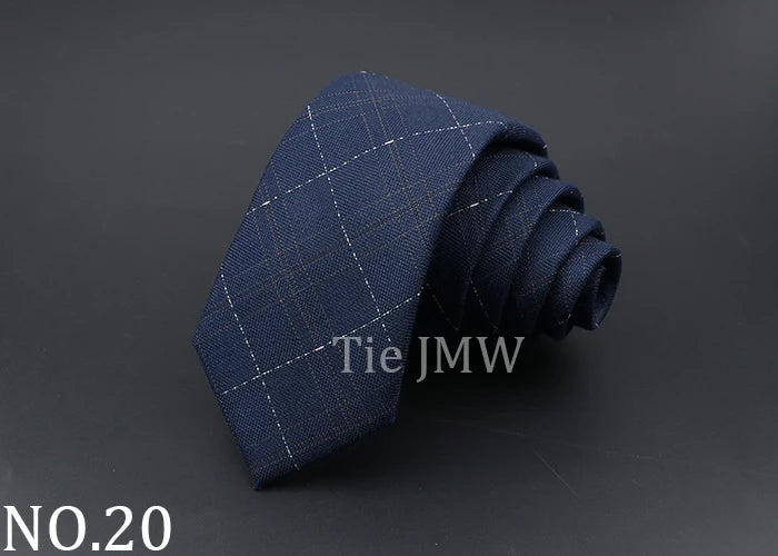 Mens Ties Classic Jacquard Striped Plaid Necktie 6cm  Skinny Neckties Polyester Narrow Collar Suit Shirt Tie Accessories Gift