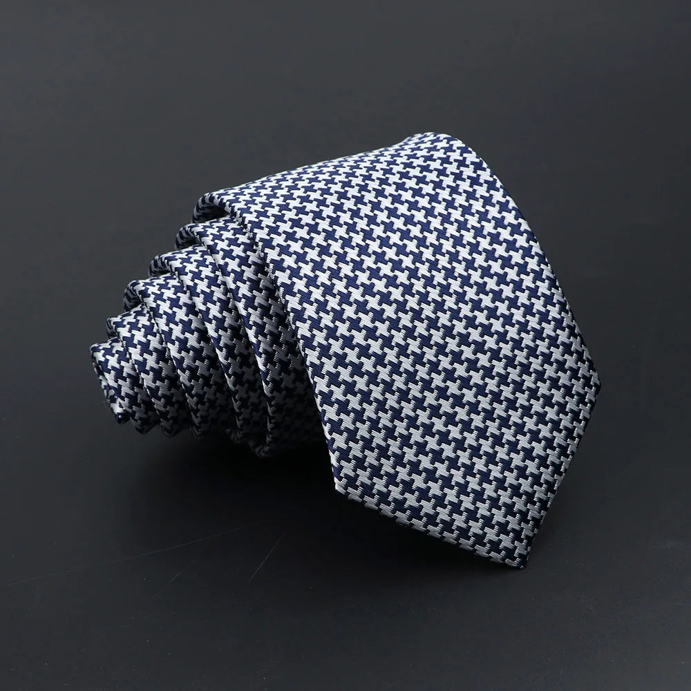 Classic Tie For Men Business Solid Color Stripe Plaid Dots 7cm Jacquard Wedding Dress Necktie Daily Wear Cravat Accessories Gift