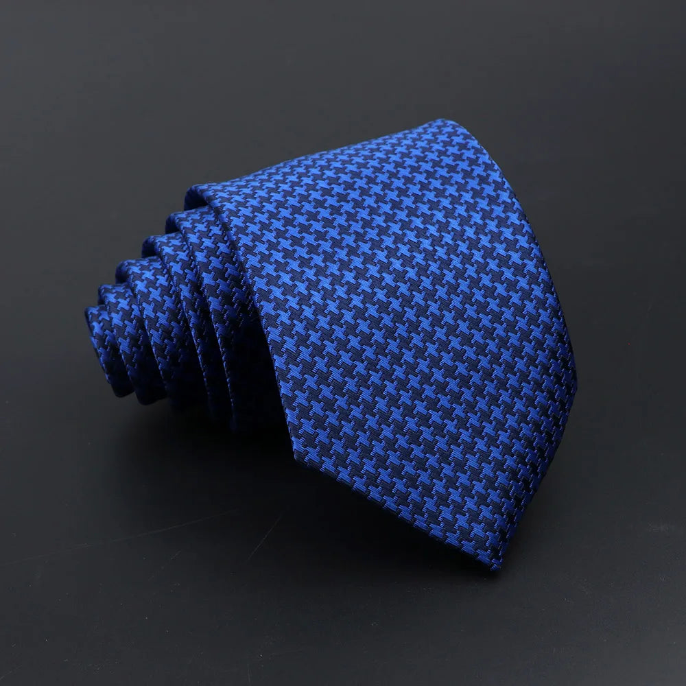 Classic Tie For Men Business Solid Color Stripe Plaid Dots 7cm Jacquard Wedding Dress Necktie Daily Wear Cravat Accessories Gift