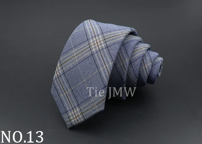 Mens Ties Classic Jacquard Striped Plaid Necktie 6cm  Skinny Neckties Polyester Narrow Collar Suit Shirt Tie Accessories Gift